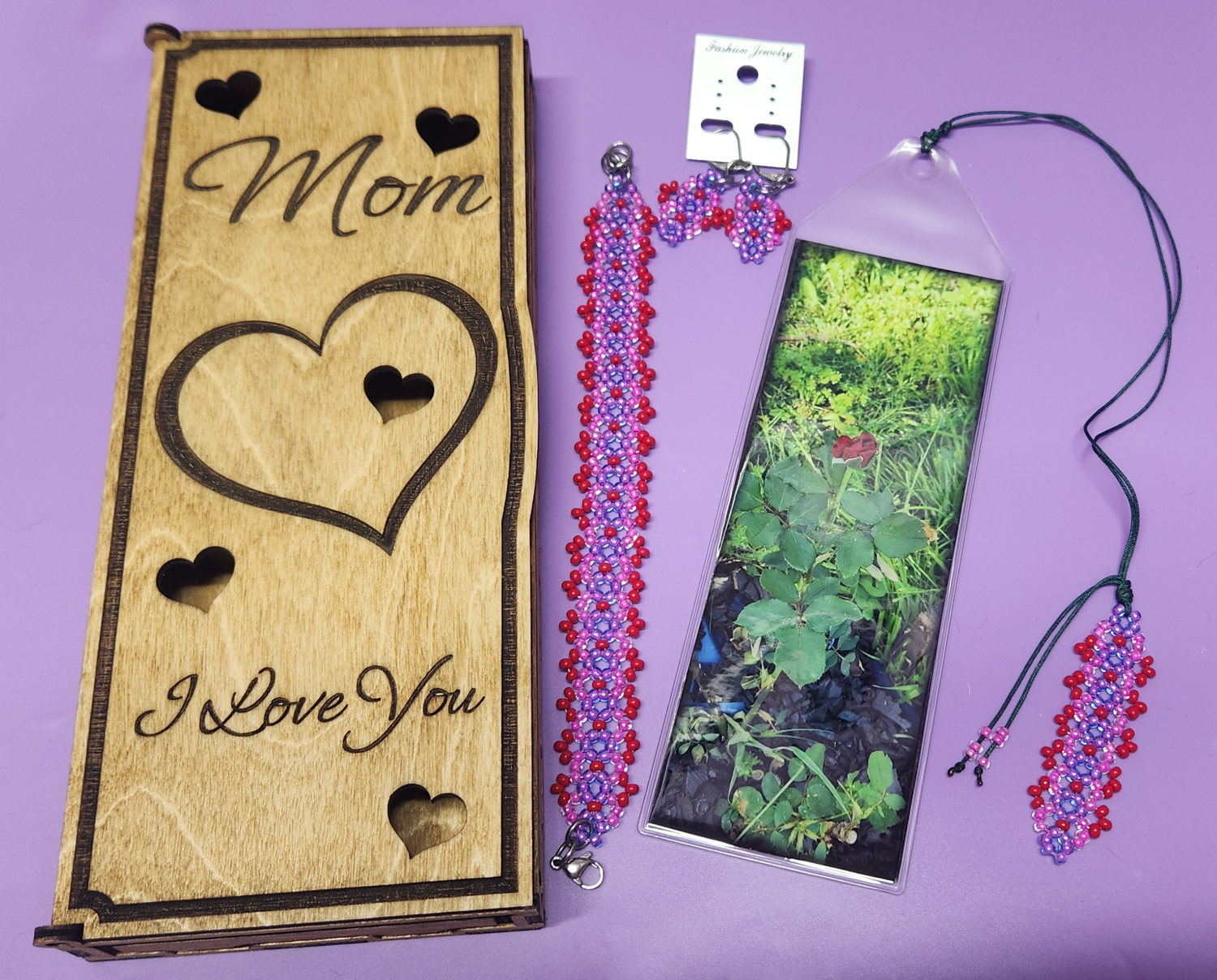 (image for) Mother's Day Gift Set - Red Roses - Purple, Pink, Red